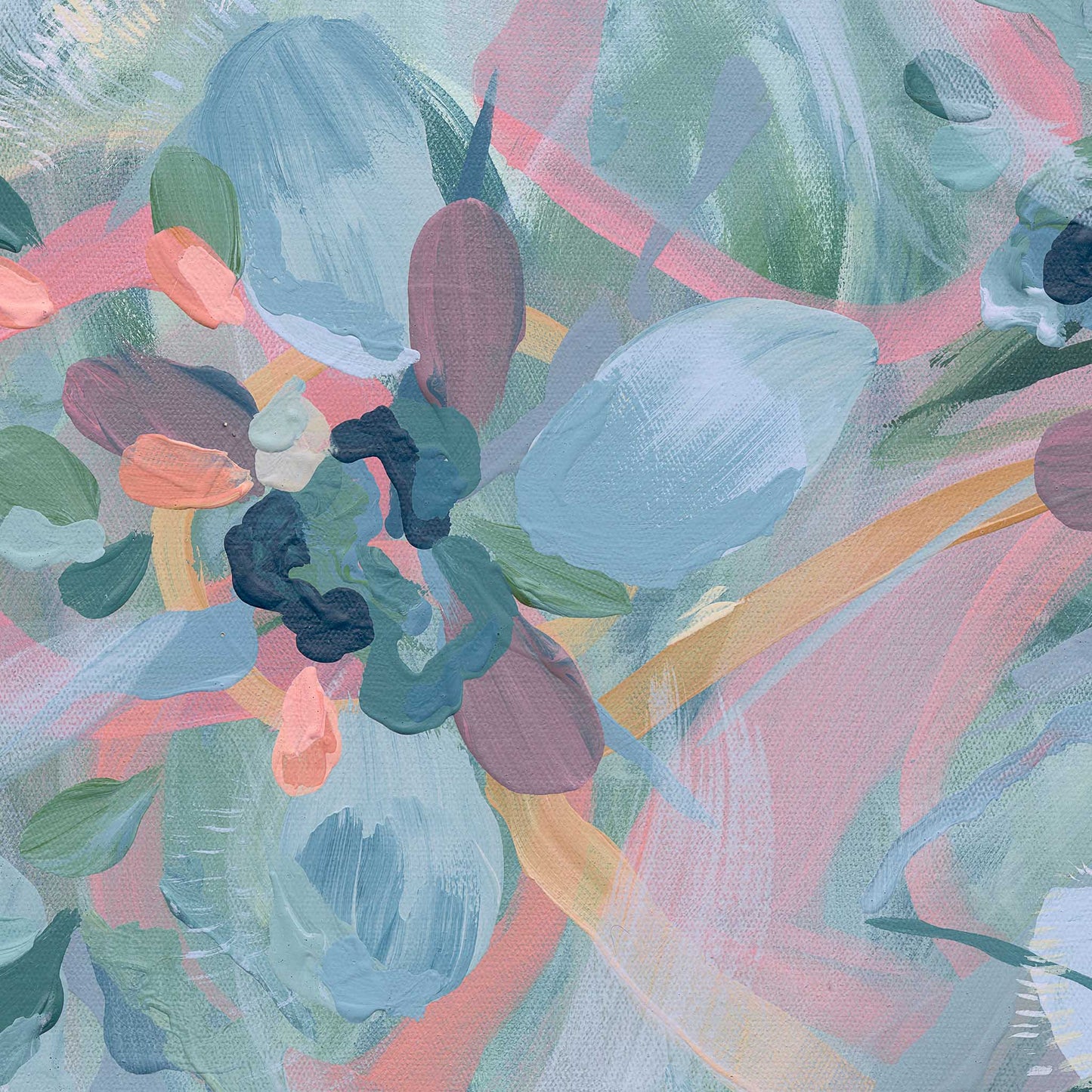 Peach Ribbons & Swirls Original Art