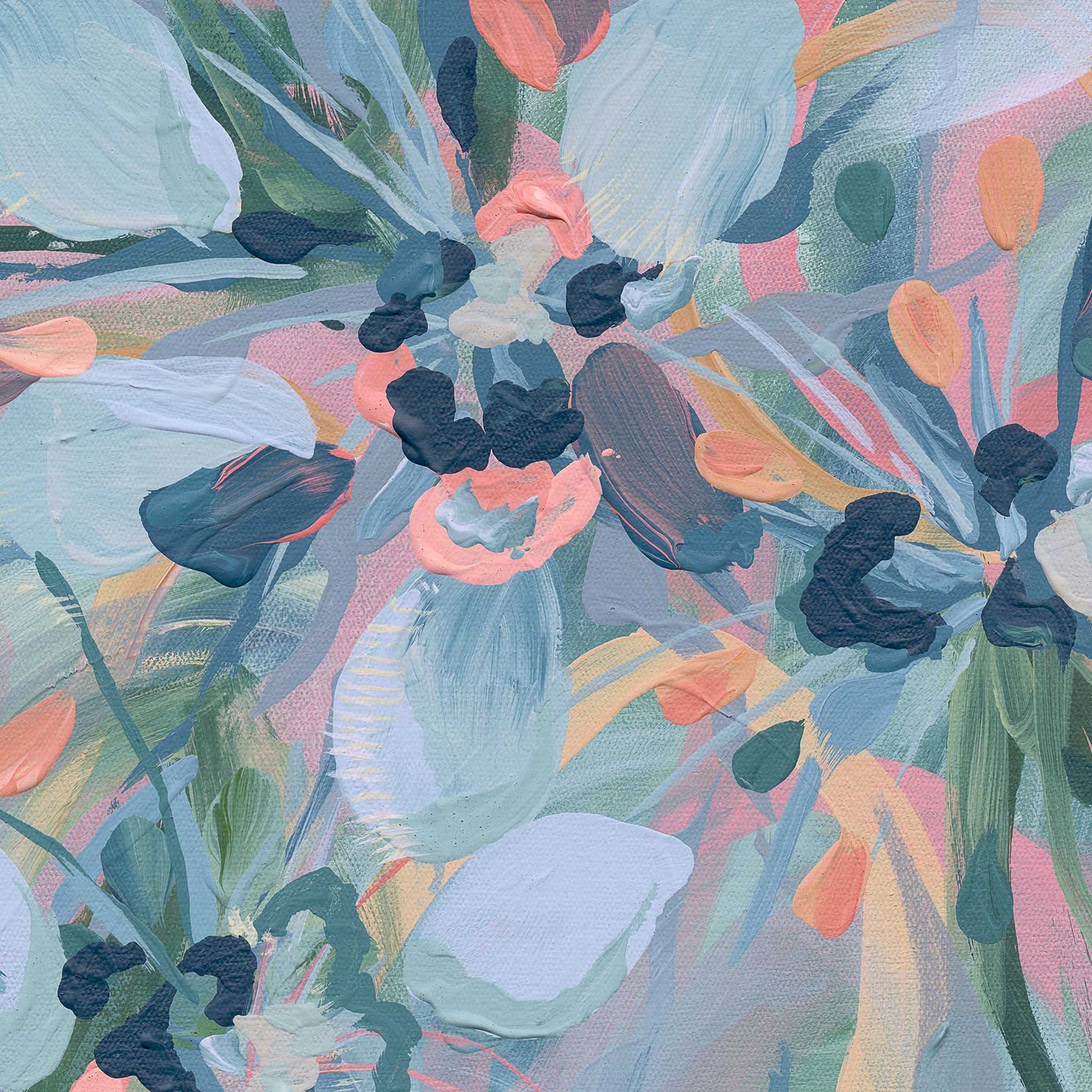 Peach Ribbons & Swirls Original Art