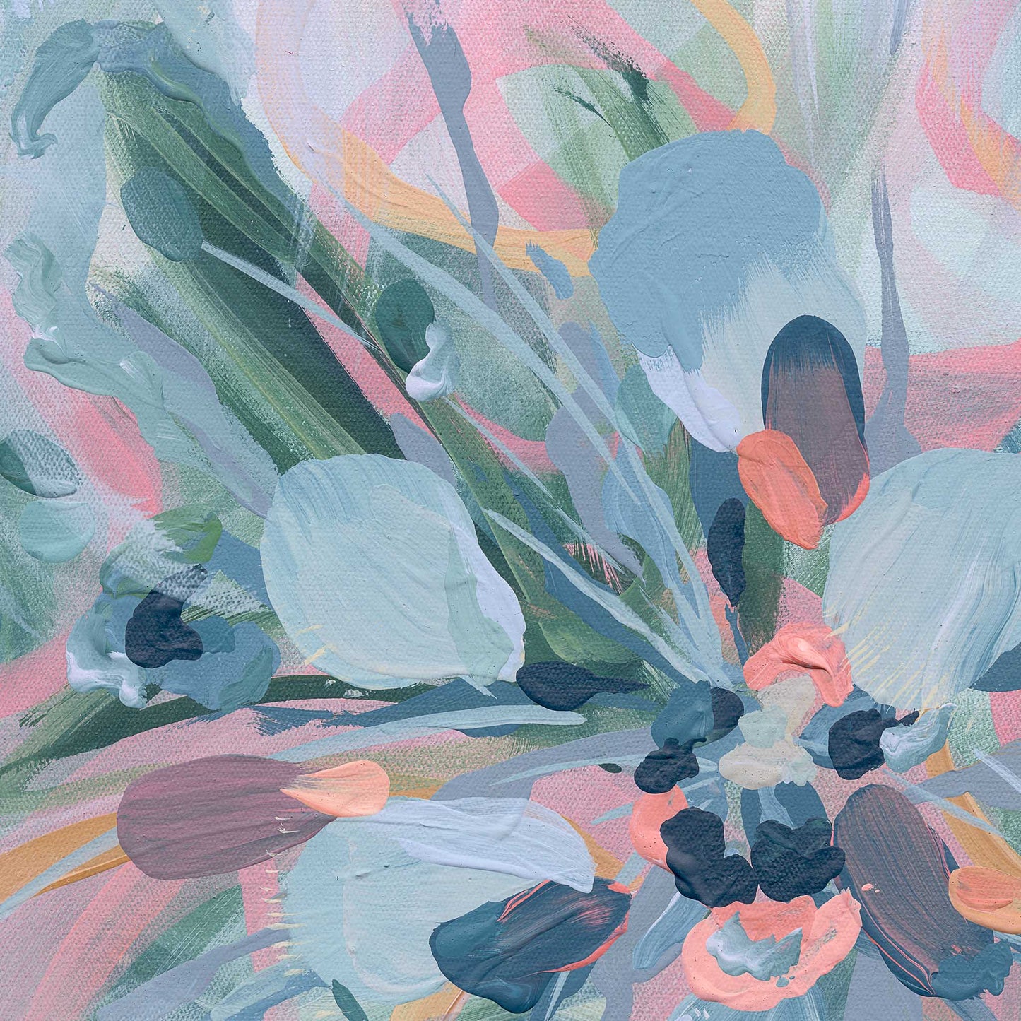Peach Ribbons & Swirls Original Art