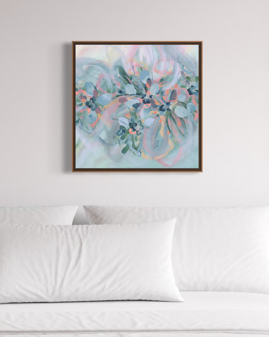 Peach Ribbons & Swirls Original Art