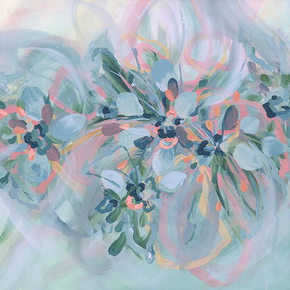 Peach Ribbons & Swirls Original Art