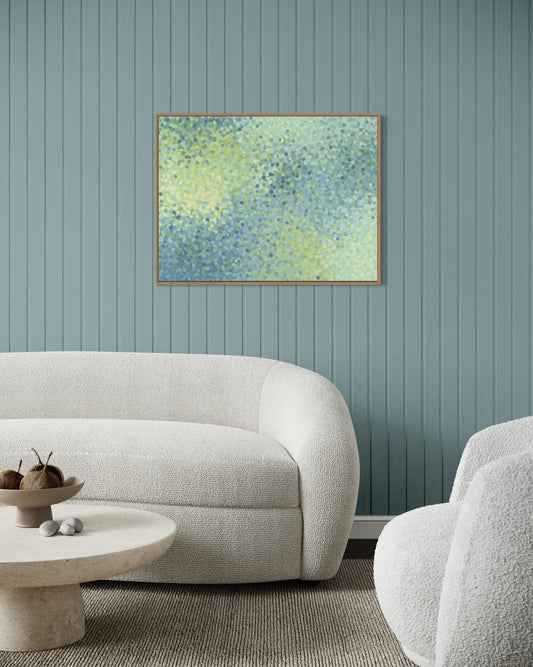 Blue Bees in Lemon Trees Original Art
