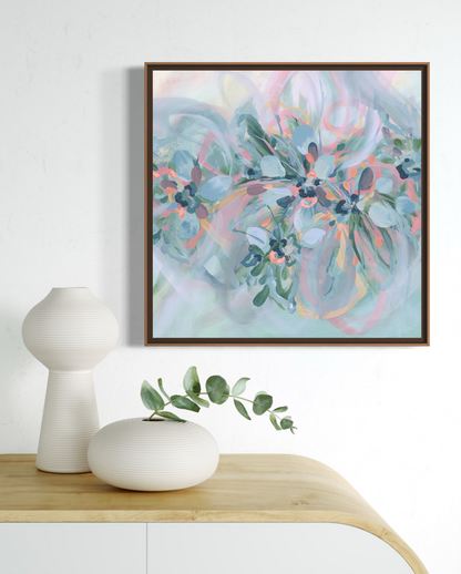 Peach Ribbons & Swirls Original Art