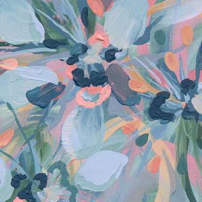 Peach Ribbons & Swirls Original Art