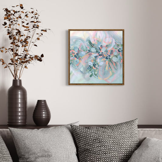 Peach Ribbons & Swirls Original Art